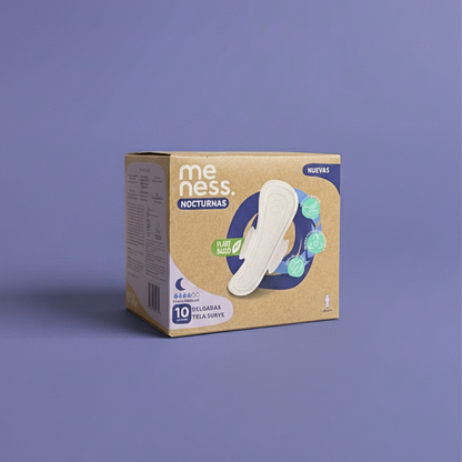 Mensual: Toalla Nocturna Tela Suave Biodegradable 10u