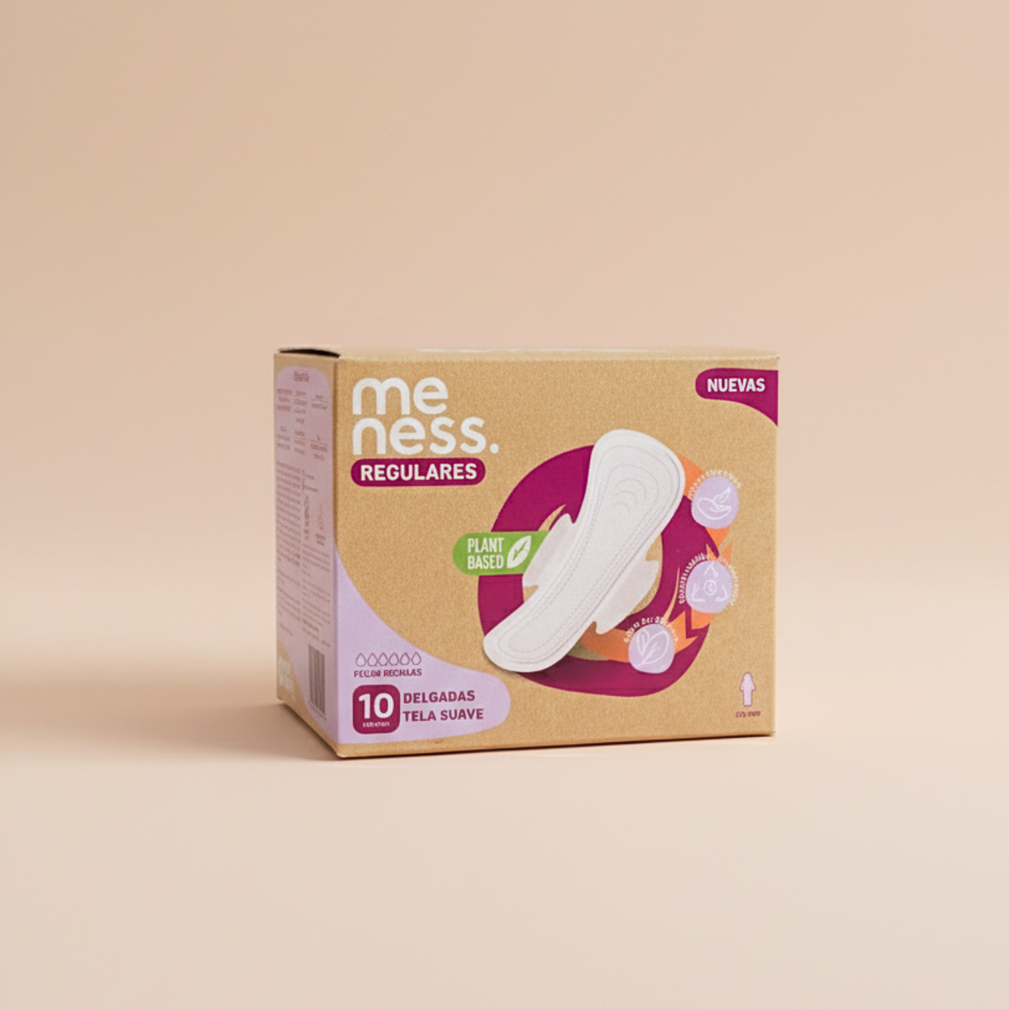 Mensual: Toalla Regular Tela Suave Biodegradable 10u