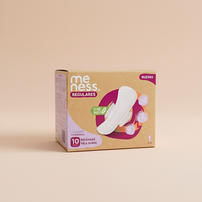 Mensual: Toalla Regular Tela Suave Biodegradable 10u