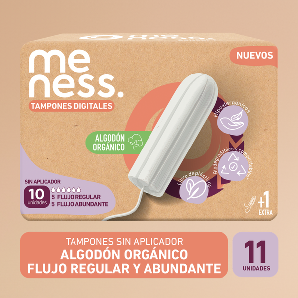 Tampones Digitales Algodón Orgánico 11u