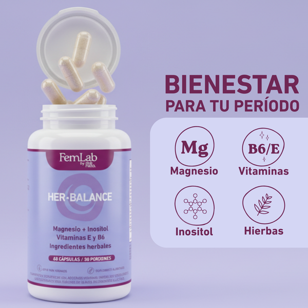 Pack Esencial: Toallas higiénicas Regulares + Nocturnas + Suplemento Her-Balance