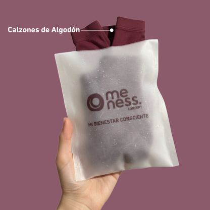 Pack Estoy Lista: Toallas higiéncas Regulares + Nocturnas + Protectores + Calzón + Pouch Meness
