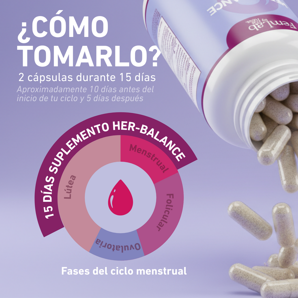 Pack 2 Suplemento Her-balance total 120 cápsulas para 4 ciclos