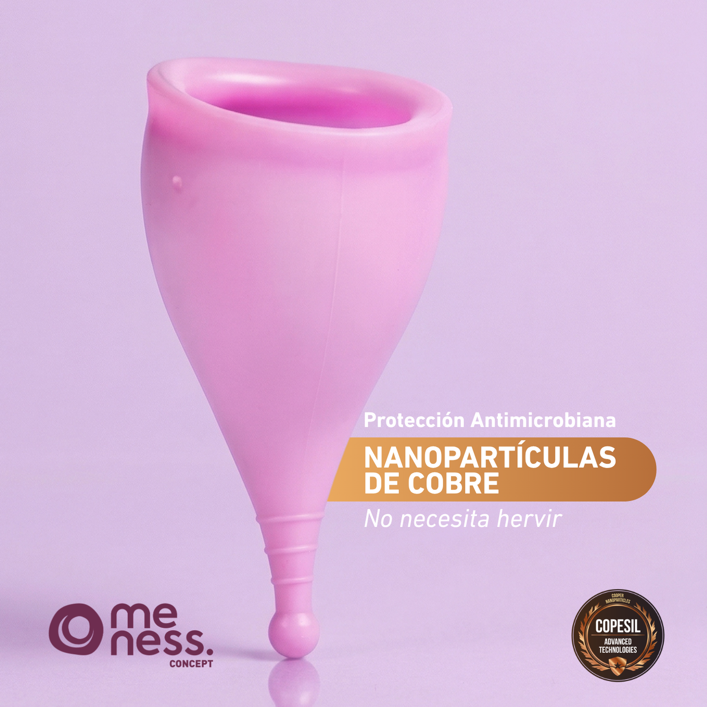 Copa Menstrual Meness con Nanopartículas de Cobre