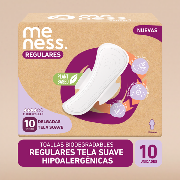 Súper Pack 12 cajas: Toalla Regular Tela Suave Biodegradable 10u
