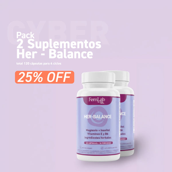 Pack 2 Suplemento Her-balance total 120 cápsulas para 4 ciclos
