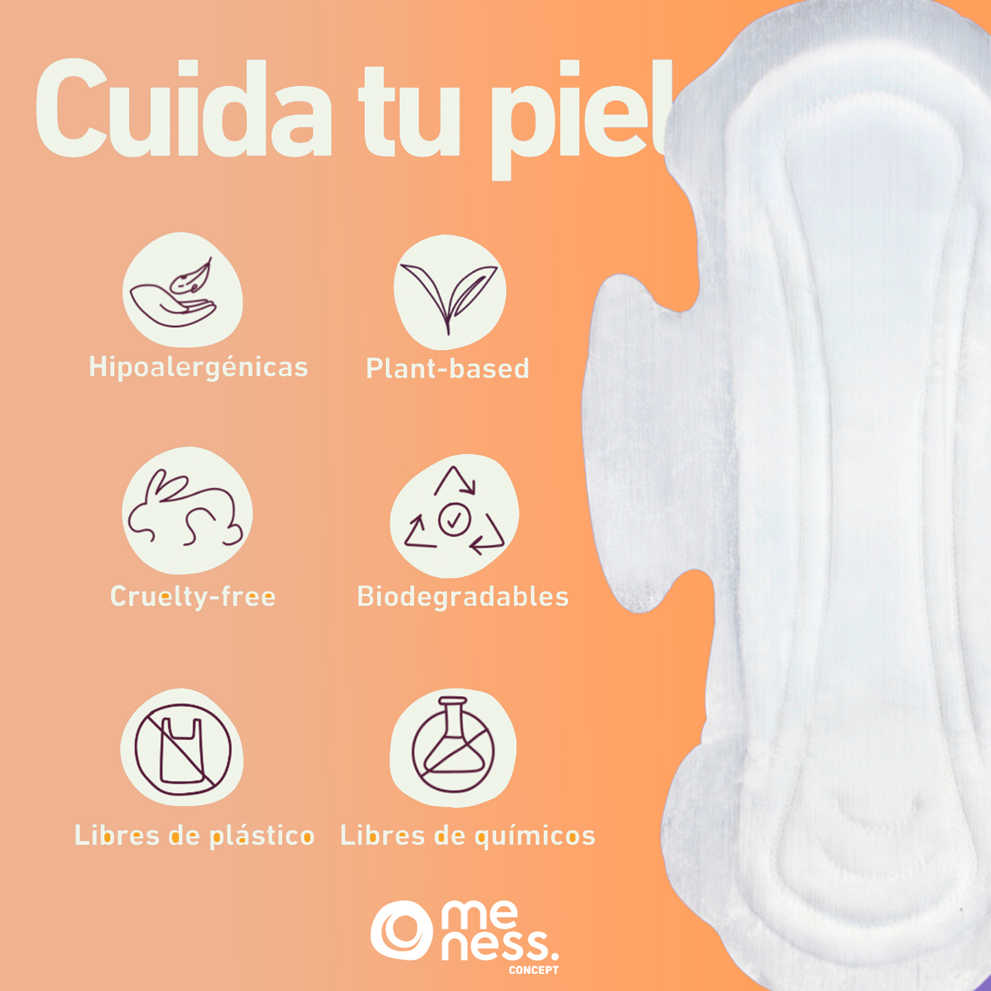 Mensual: Toalla Regular Tela Suave Biodegradable 10u