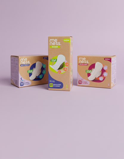 Pack Clásico: 2 Cajas Toallas Regulares + 1 Nocturnas + 2 Protectores