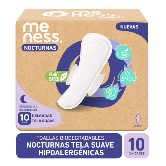 Toalla Nocturna Tela Suave Biodegradable 10u