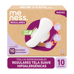 Toalla Regular Tela Suave Biodegradable 10u