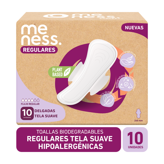 Toalla Regular Tela Suave Biodegradable 10u
