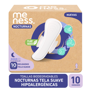 Toalla Nocturna Tela Suave Biodegradable 10u